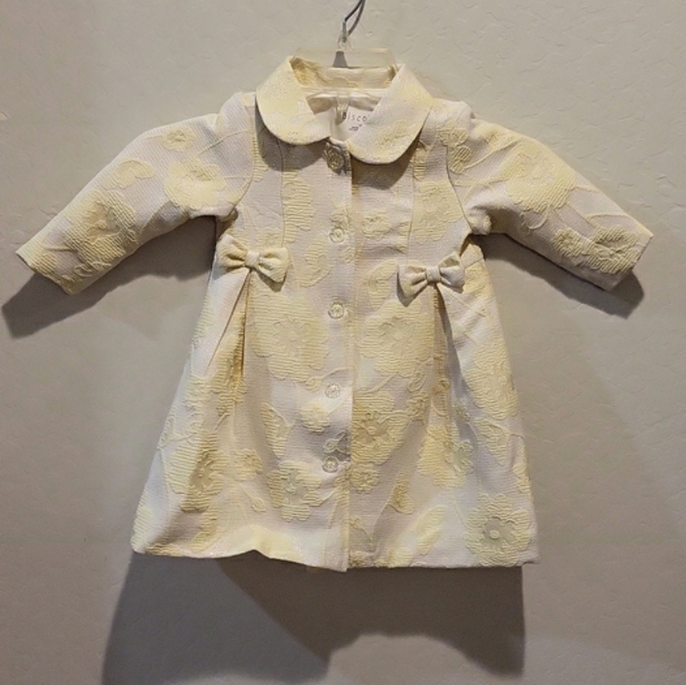 Biscotti Girls Yellow Floral Jacket Bows  Party Formal Wedding Size 18m